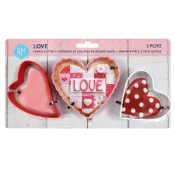 Love 3 PC Color Cookie Cutter Carded Set